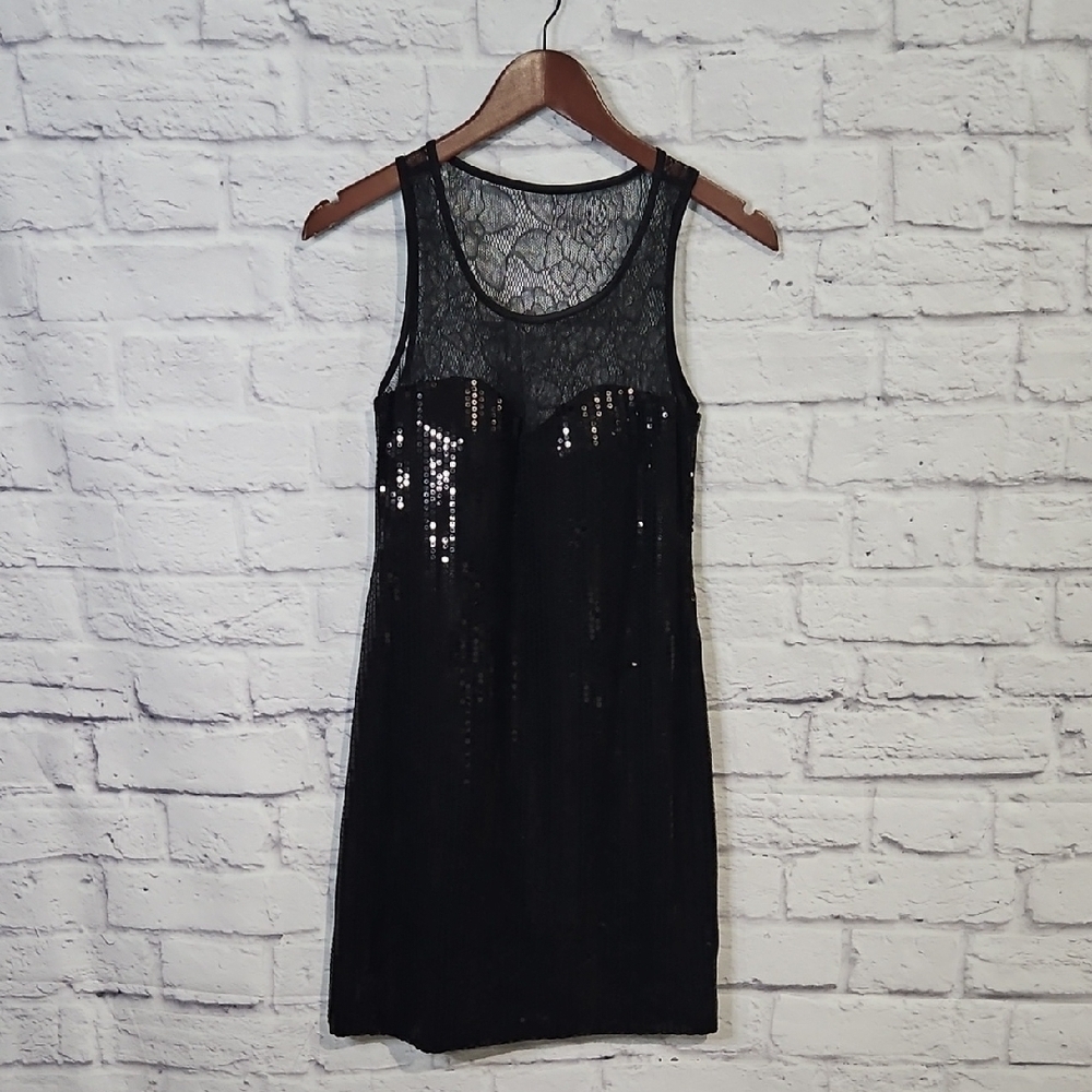 As U Wish Black Sequin Mini Dress